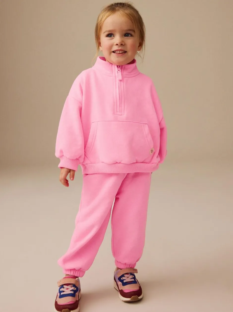 Next Bright Pink Quarter Zip Sweatshirt (3mths-7yrs)