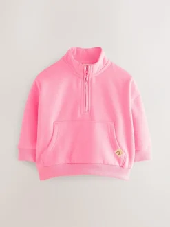 Next Bright Pink Quarter Zip Sweatshirt (3mths-7yrs)