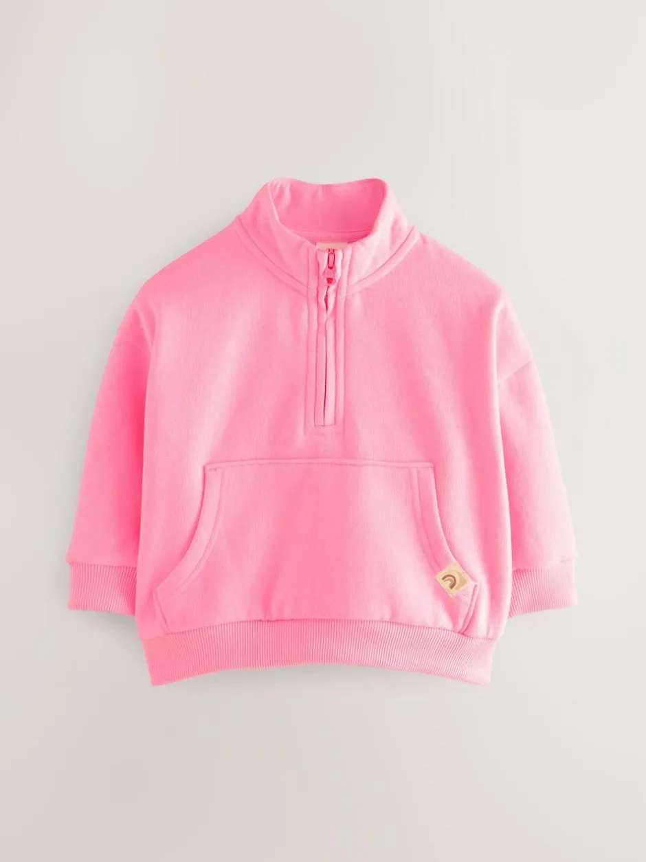 Next Bright Pink Quarter Zip Sweatshirt (3mths-7yrs)