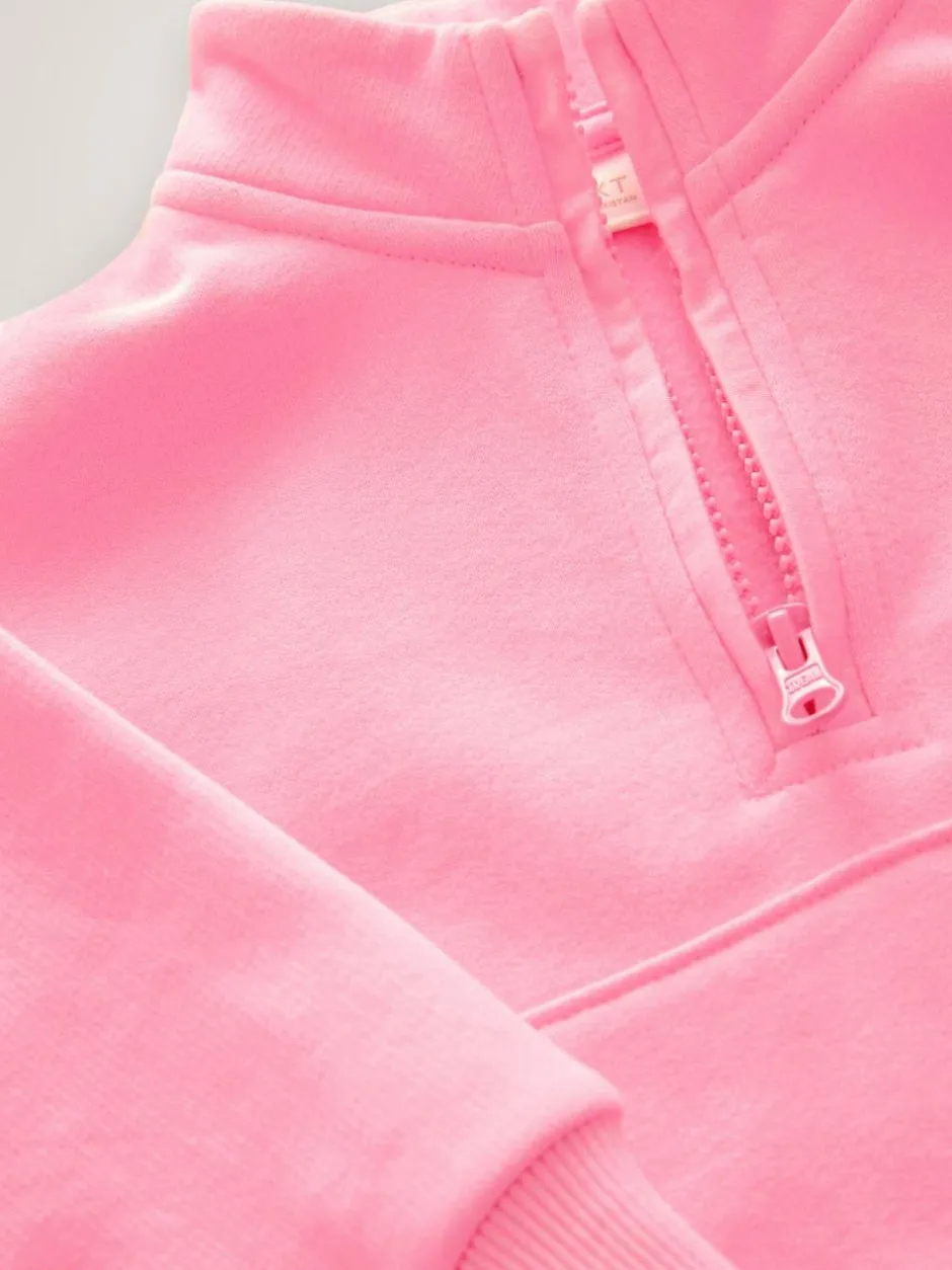 Next Bright Pink Quarter Zip Sweatshirt (3mths-7yrs)