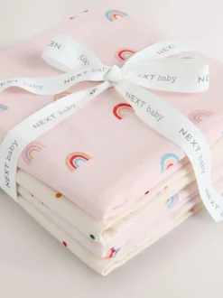 Next Bright Rainbow Baby Muslin Cloths 4 Pack Best