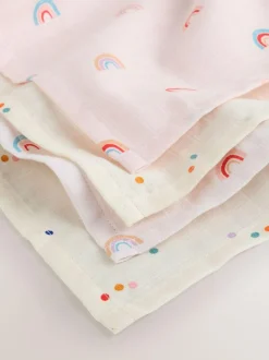 Next Bright Rainbow Baby Muslin Cloths 4 Pack Best