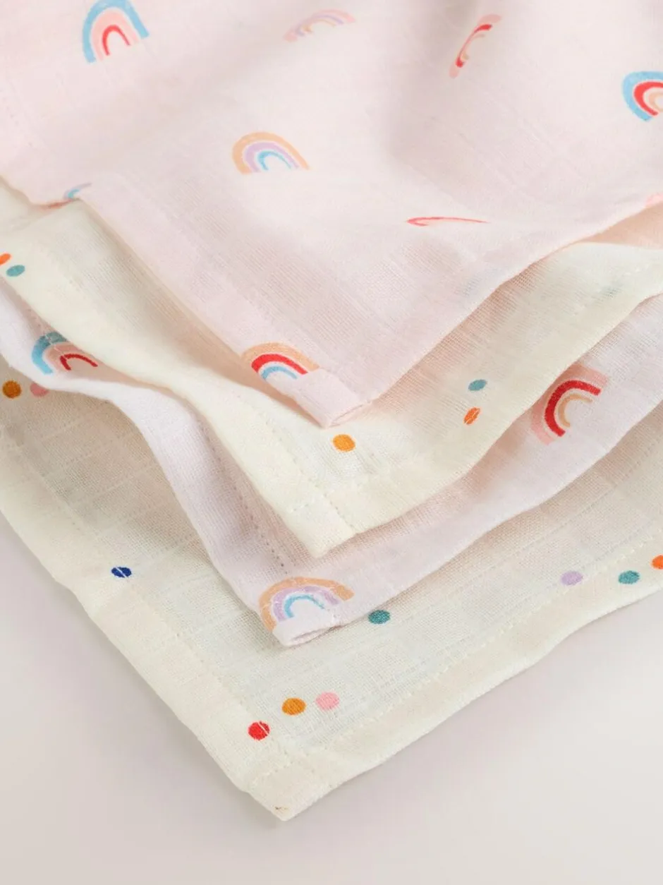 Next Bright Rainbow Baby Muslin Cloths 4 Pack Best