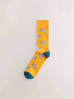 Next Bright Red/Blue/Orange Dinosaur Pattern Socks 8 Pack Clearance