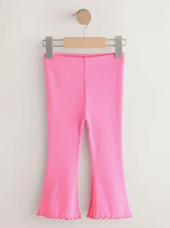 Next Bright Sugar Pink Rib Flare Leggings (3mths-7yrs) Outlet