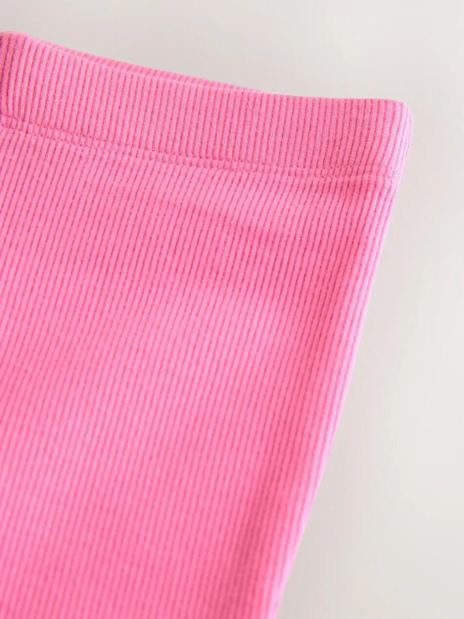 Next Bright Sugar Pink Rib Flare Leggings (3mths-7yrs) Outlet