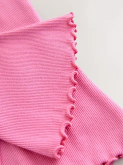 Next Bright Sugar Pink Rib Flare Leggings (3mths-7yrs) Outlet
