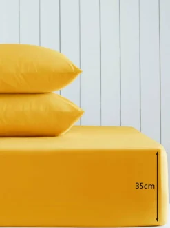 Next Bright Yellow Cotton Rich Deep Fitted Bed Sheet