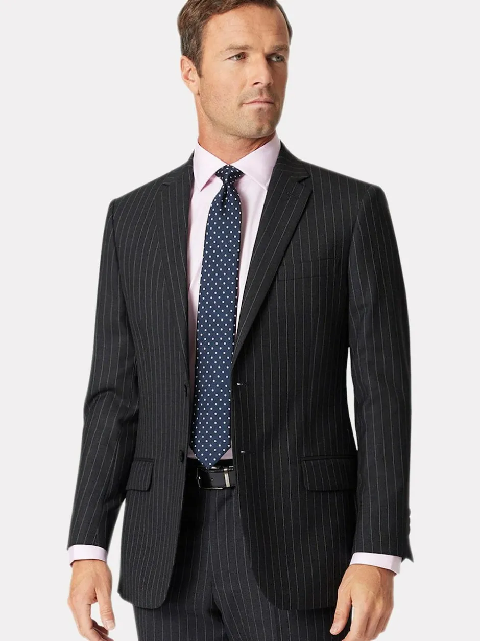 Brook Taverner Wool Suit Jacket Black