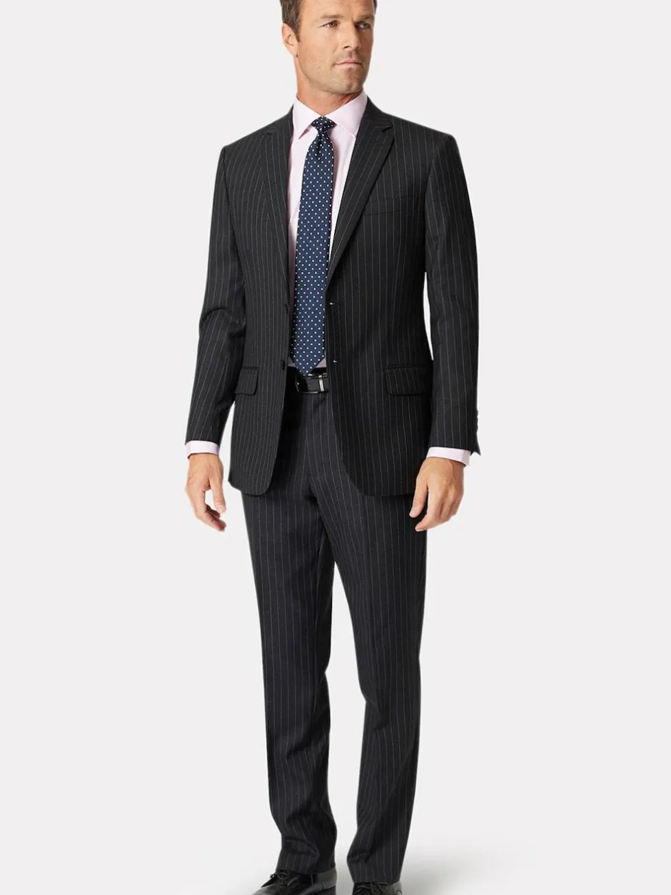 Brook Taverner Wool Suit Jacket Black