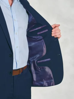Brook Taverner Tailored Fit Wool Mix Washable Suit Jacket Blue Outlet