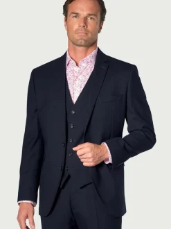 Brook Taverner Wool Blend Suit Jacket Blue Clearance