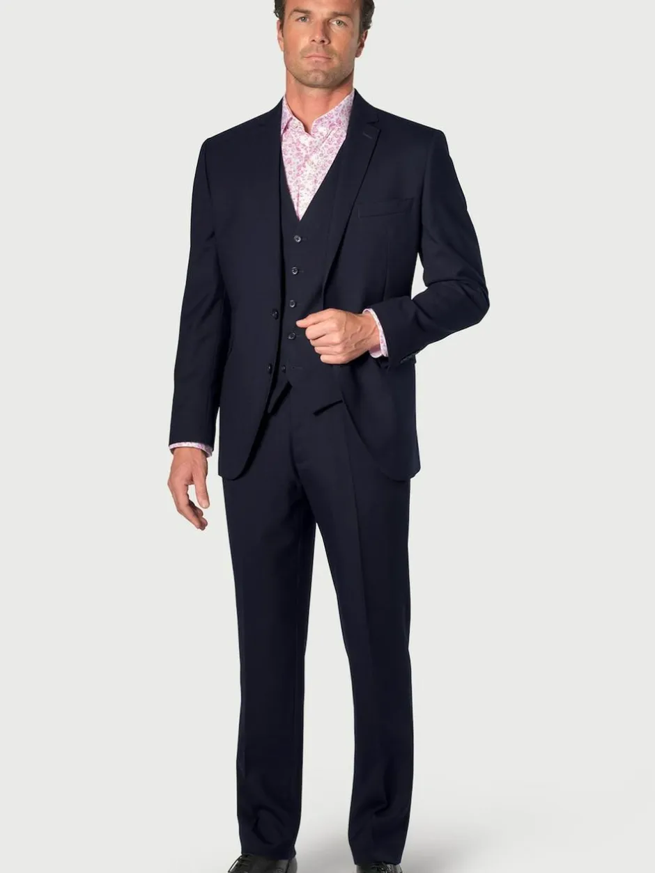 Brook Taverner Wool Blend Suit Jacket Blue Clearance