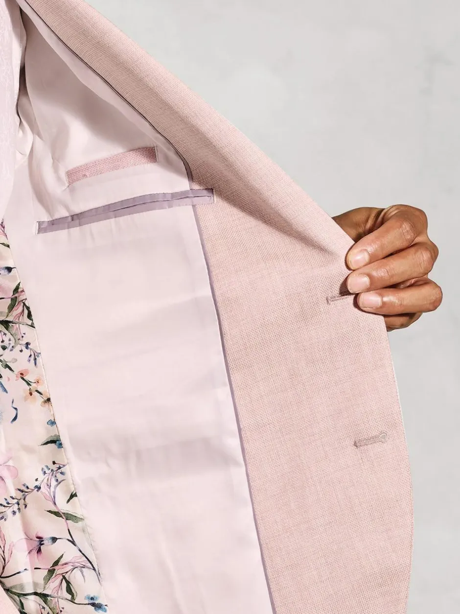 Brook Taverner Textured Occasion Suit Jacket Pink Online