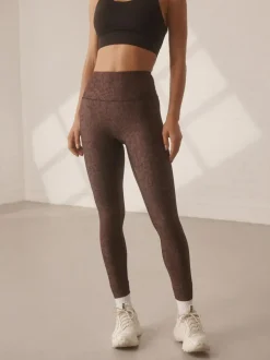 Next Balance Sports Yoga Leggings Brown Abstract Print Best