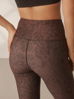 Next Balance Sports Yoga Leggings Brown Abstract Print Best
