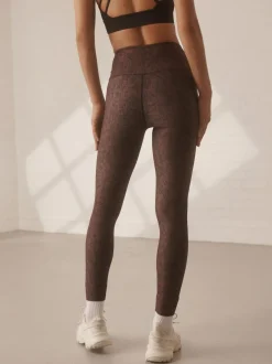 Next Balance Sports Yoga Leggings Brown Abstract Print Best
