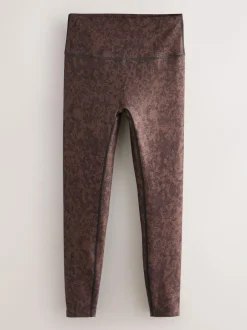 Next Balance Sports Yoga Leggings Brown Abstract Print Best