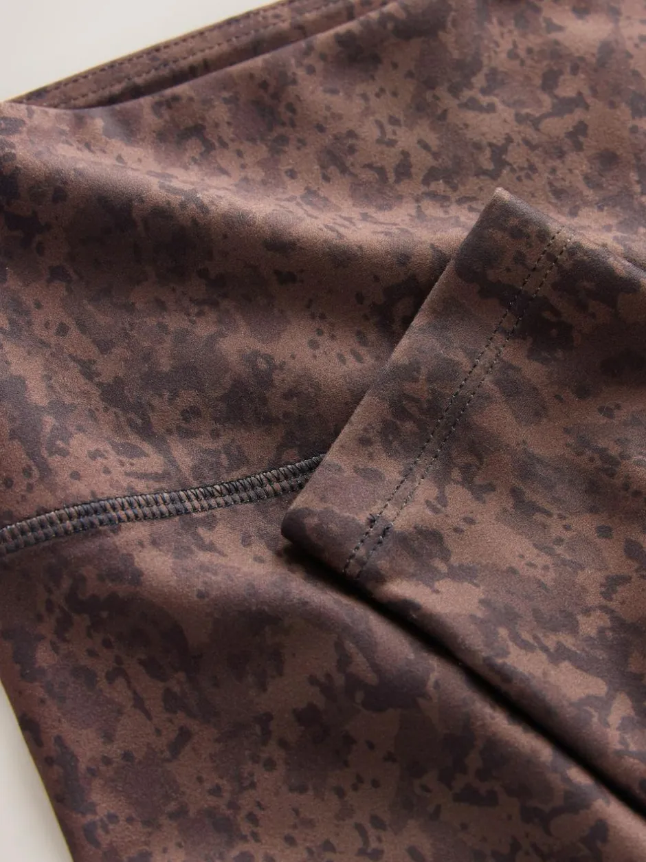 Next Balance Sports Yoga Leggings Brown Abstract Print Best