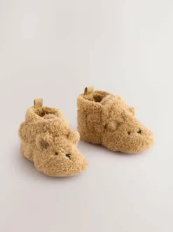 Next Baby Touch Fastening Slipper Boots (0-2mths) Brown Bear