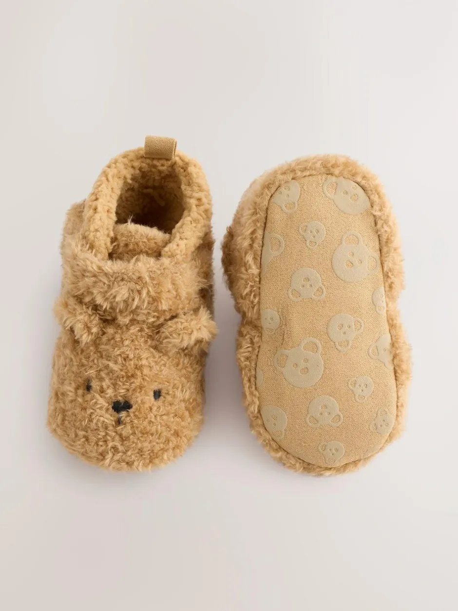 Next Baby Touch Fastening Slipper Boots (0-2mths) Brown Bear
