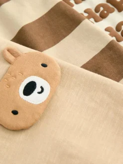 Next Long Sleeve Appliqué T-Shirts 3 Pack (3mths-7yrs) Brown Bear