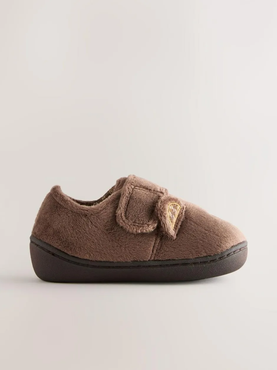 Next Brown Bear Warm Lined Cupsole Slippers Online