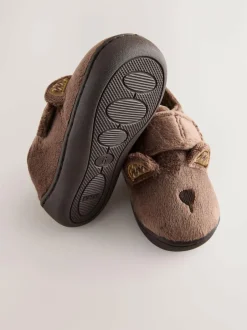 Next Brown Bear Warm Lined Cupsole Slippers Online