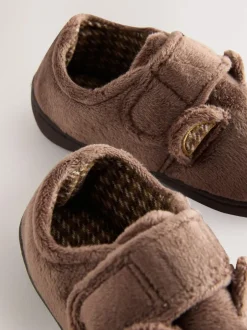 Next Brown Bear Warm Lined Cupsole Slippers Online