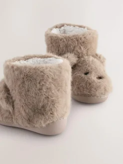 Next Brown Bear Warm Lined Slipper Boots Discount