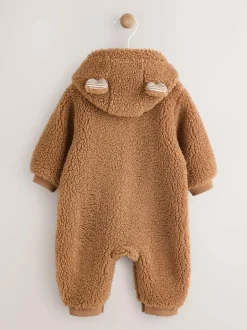 Next Brown Borg Hooded Baby Pramsuit Clearance