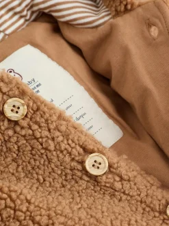 Next Brown Borg Hooded Baby Pramsuit Clearance