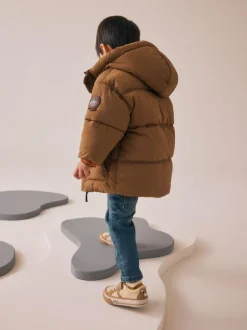 Next Borg Lined Padded Shower Resistant Coat (3mths-7yrs) Brown