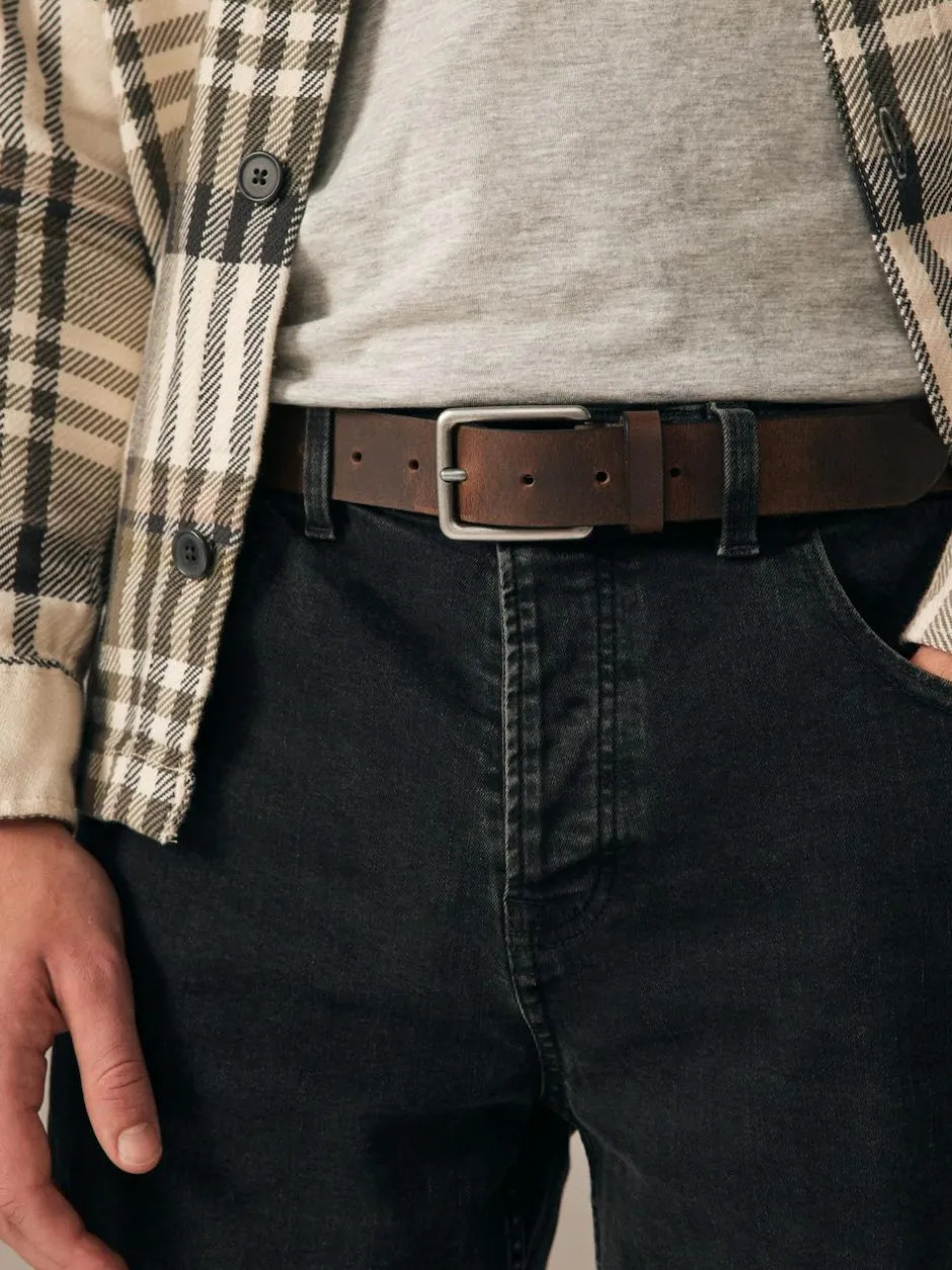 Next Burnished Leather Belt Brown