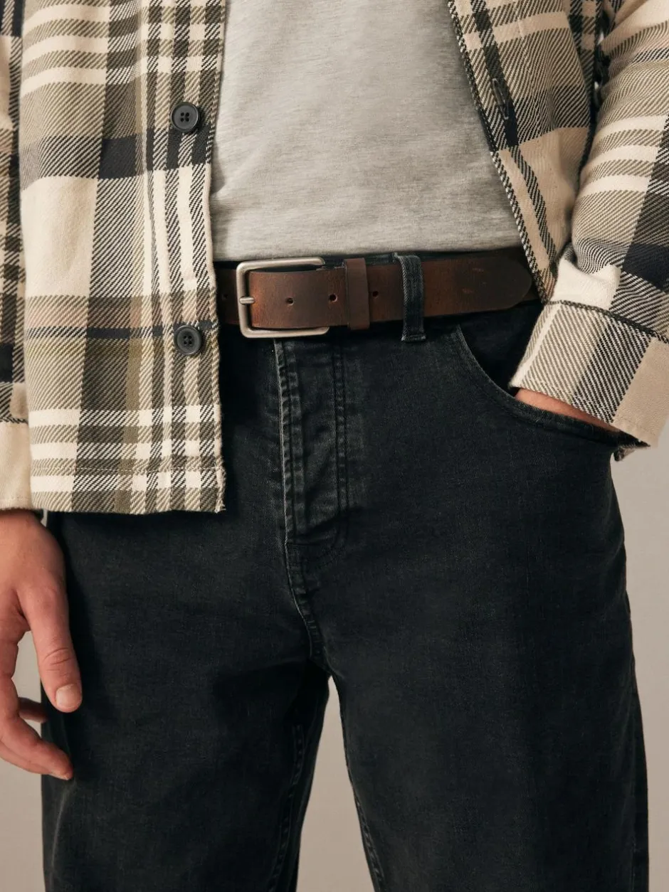 Next Burnished Leather Belt Brown