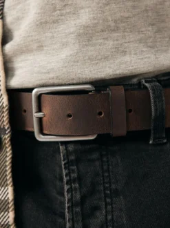 Next Burnished Leather Belt Brown