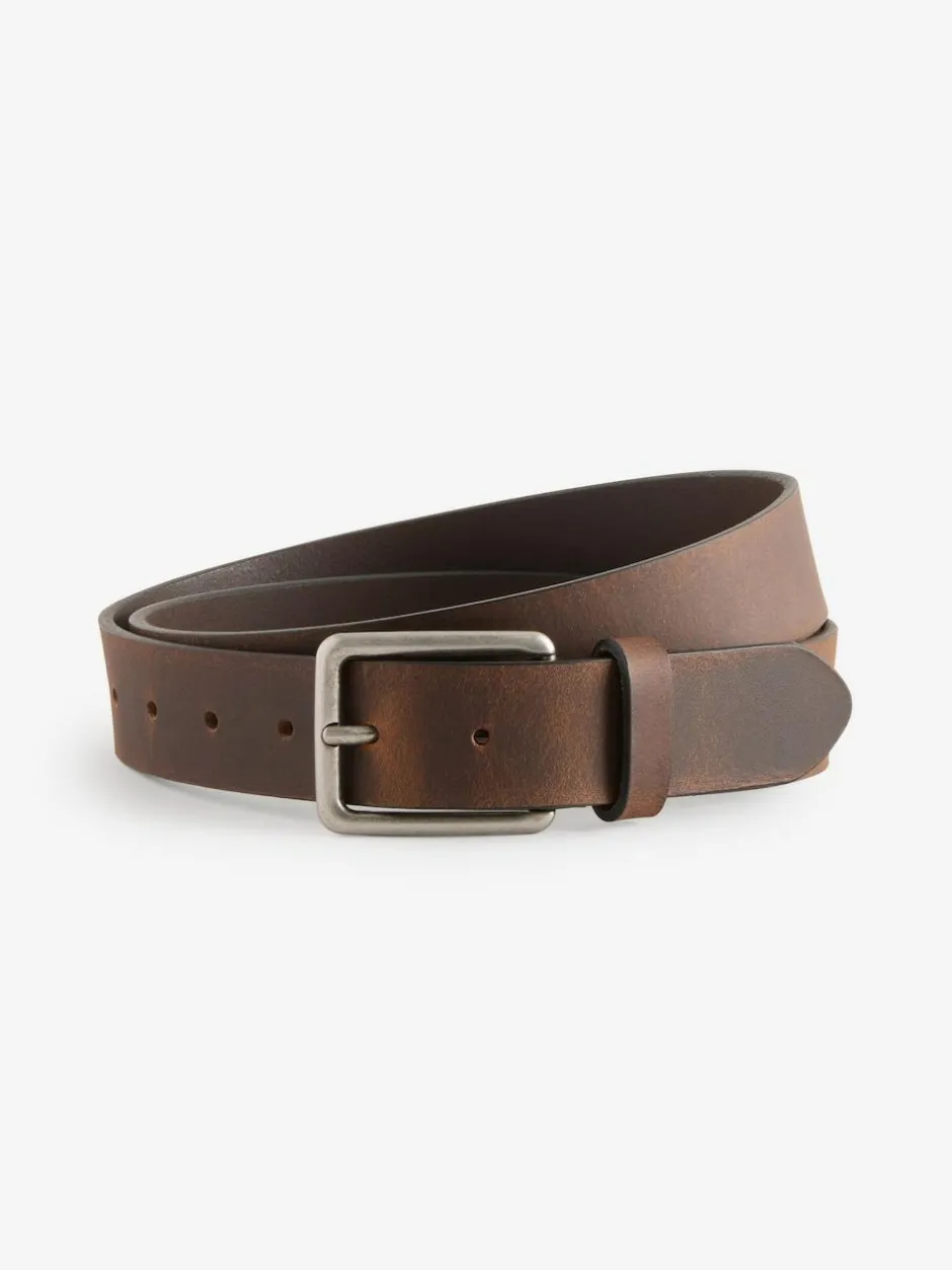 Next Burnished Leather Belt Brown