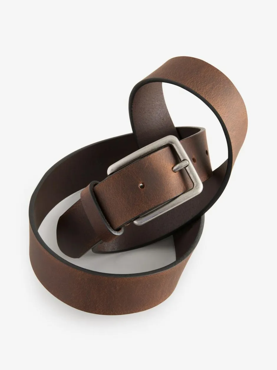 Next Burnished Leather Belt Brown
