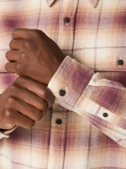 Next Check Long Sleeve Shirt Brown Sale