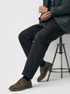 Next Brown Chunky Suede Brogue Shoes Best