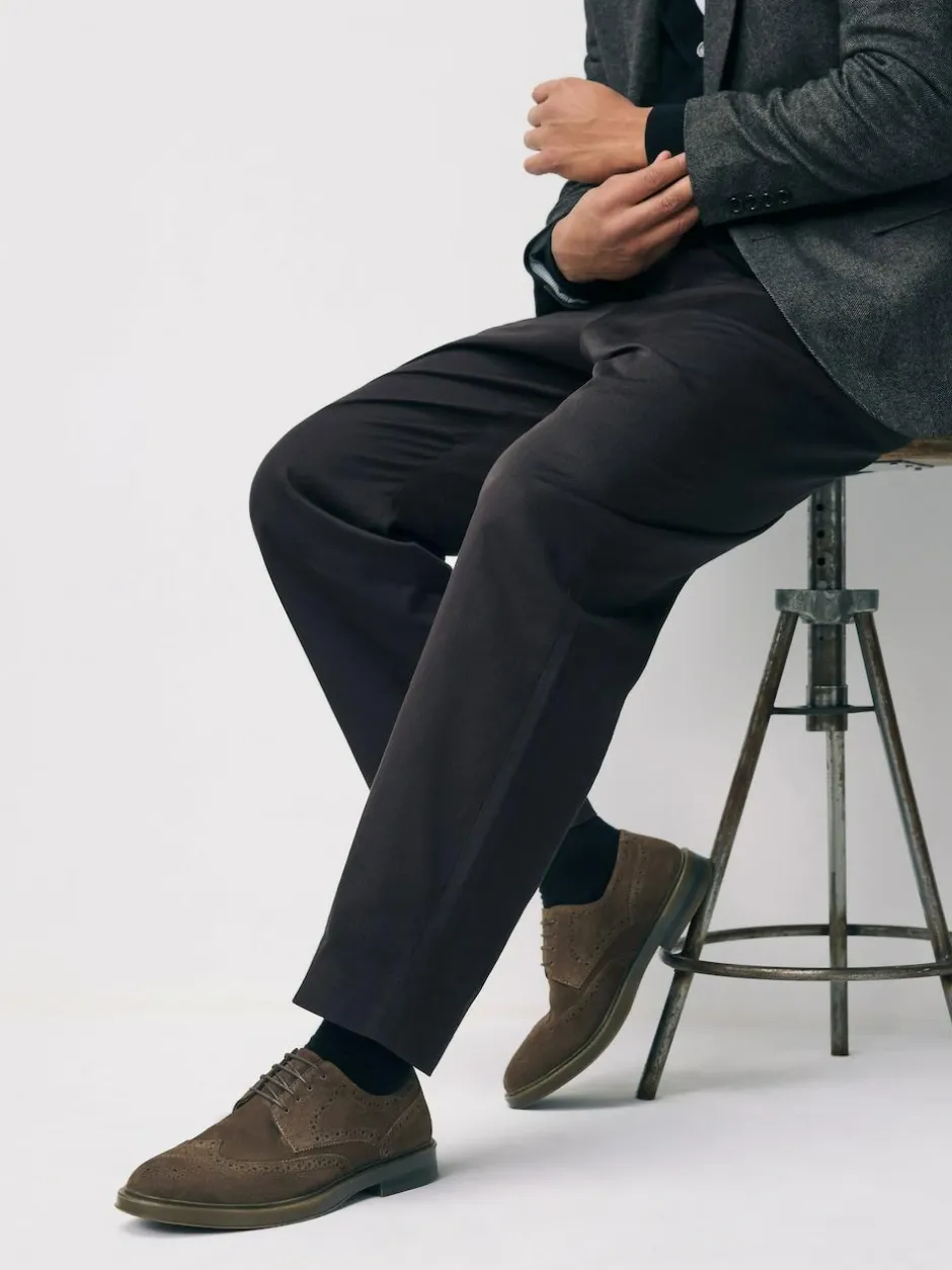 Next Brown Chunky Suede Brogue Shoes Best