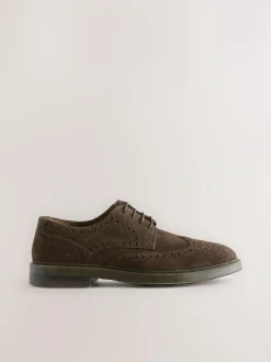 Next Brown Chunky Suede Brogue Shoes Best