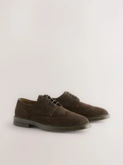 Next Brown Chunky Suede Brogue Shoes Best