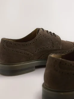 Next Brown Chunky Suede Brogue Shoes Best