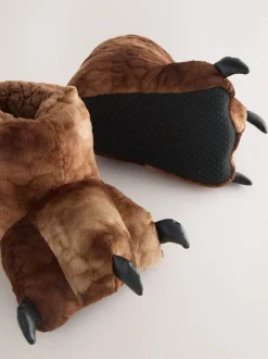 Next Brown Dinosaur Claw 3D Slipper Boots Sale