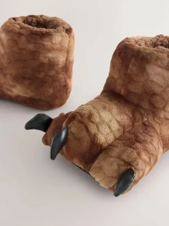 Next Brown Dinosaur Claw 3D Slipper Boots Sale