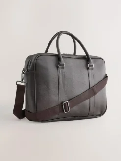 Next Faux Leather Briefcase Brown Sale