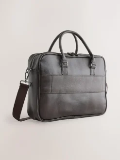 Next Faux Leather Briefcase Brown Sale
