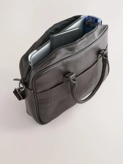 Next Faux Leather Briefcase Brown Sale