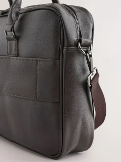 Next Faux Leather Briefcase Brown Sale